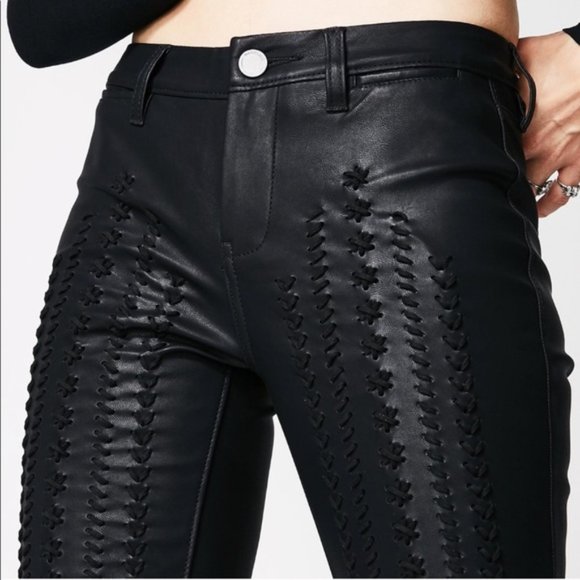 💥HOT ITEM💥Black Lace Up Skinny Leather Pants - Picture 7 of 15